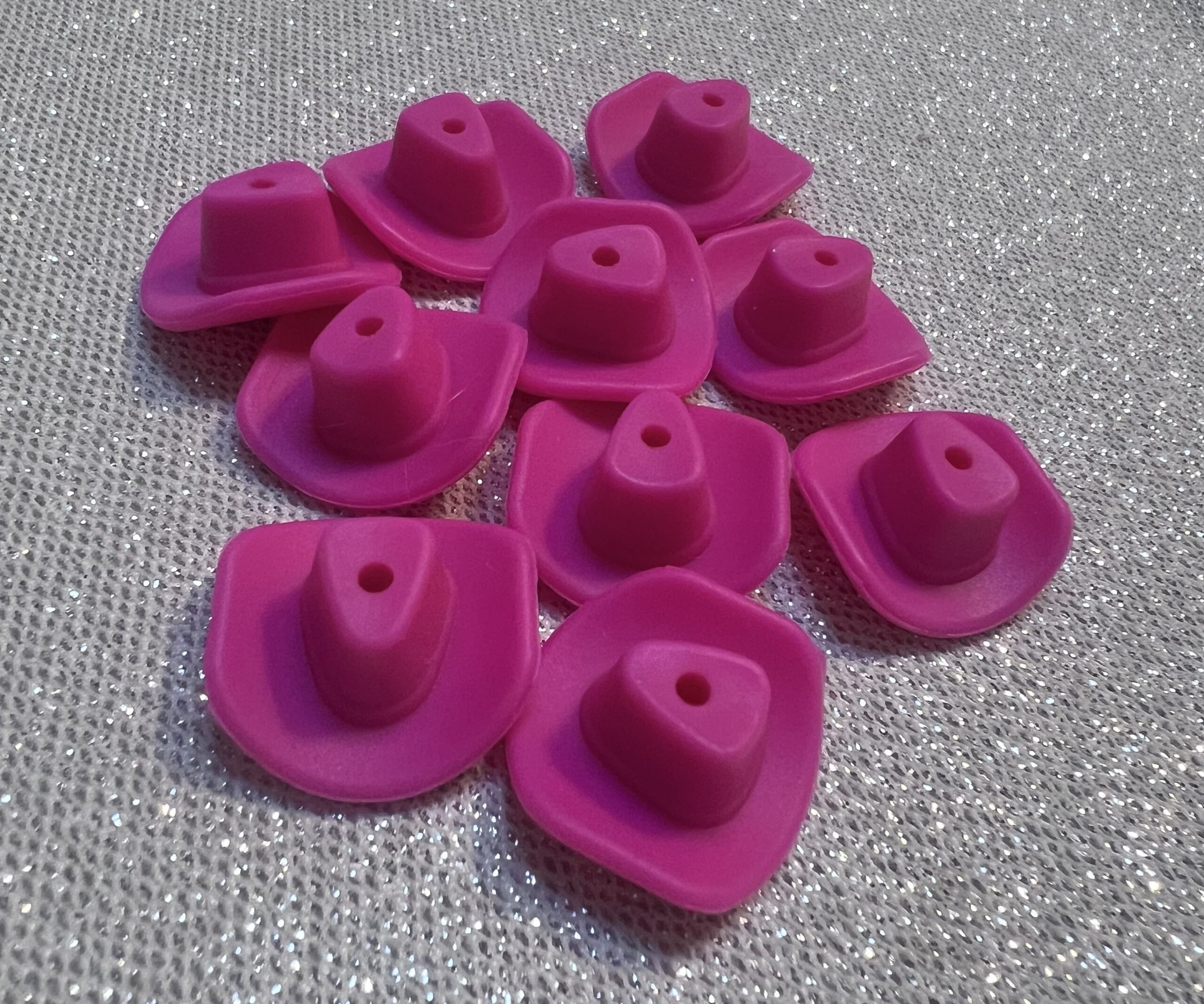 silicone pink cowboy hat beads