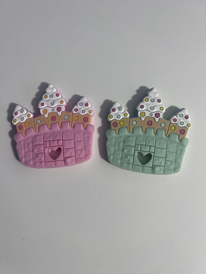 silicone princess castle teething pendant