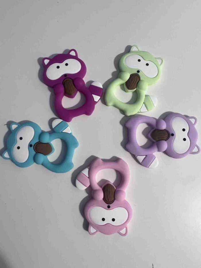 Silicone Raccoon Teething Pendants