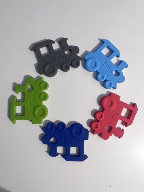 silicone train teething pendant