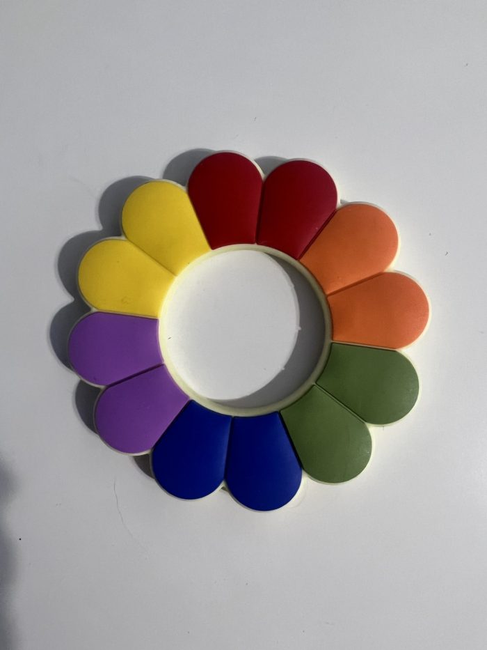 rainbow flower teething pendant