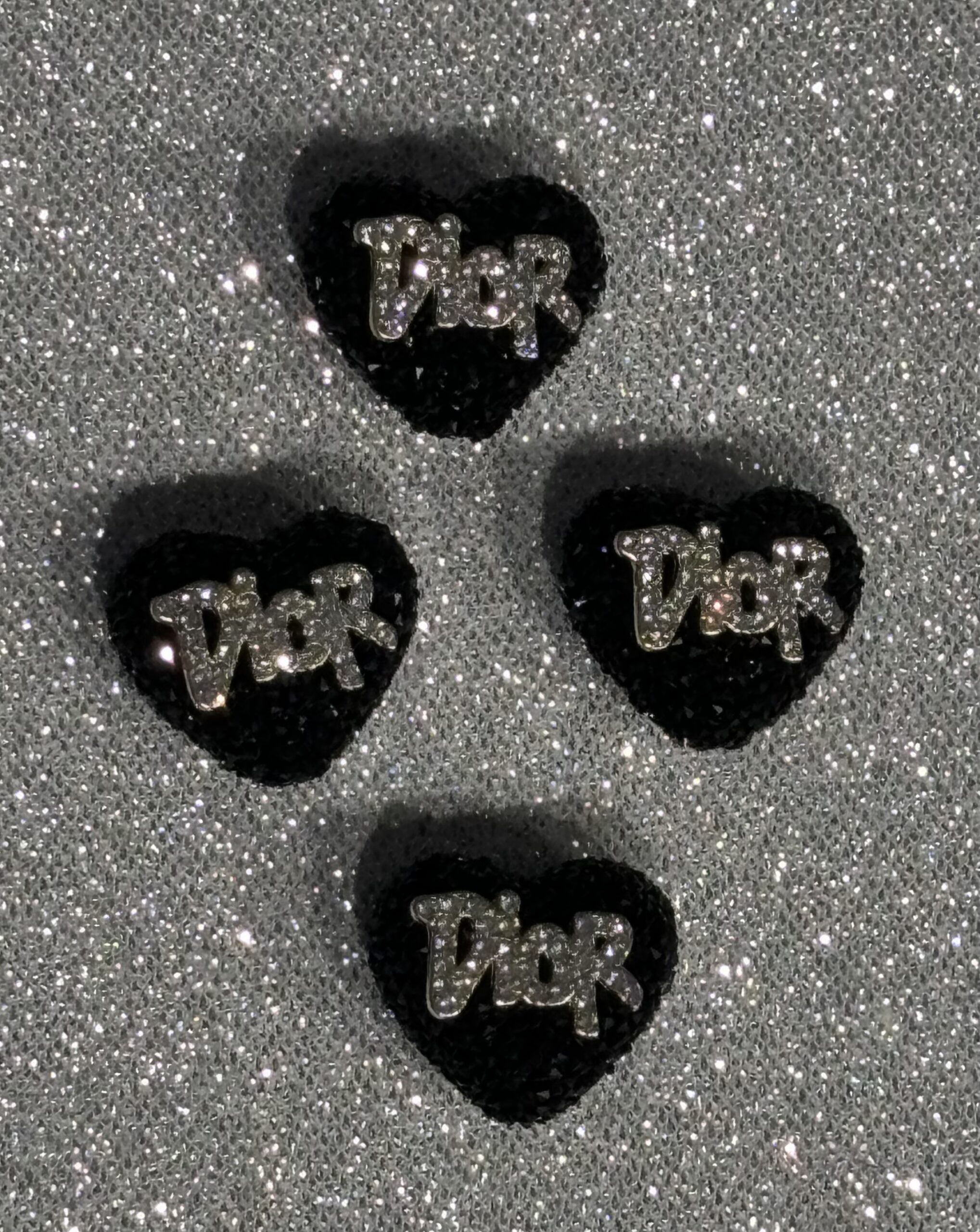 Black Rhinestone Dior Heart beads