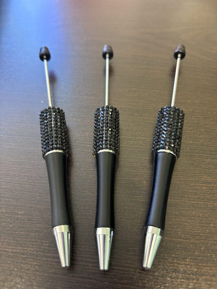 black Rhinestone Beadable Pens