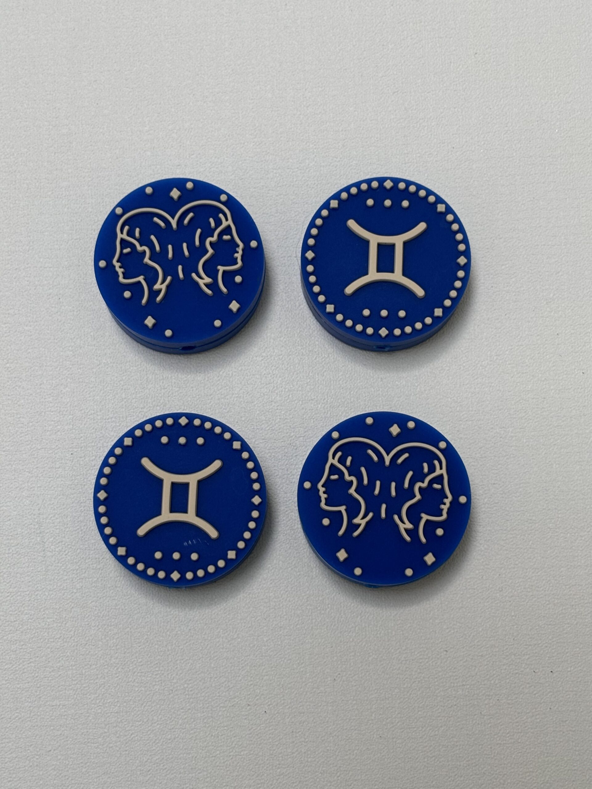 Silicone Gemini beads, astrology beads