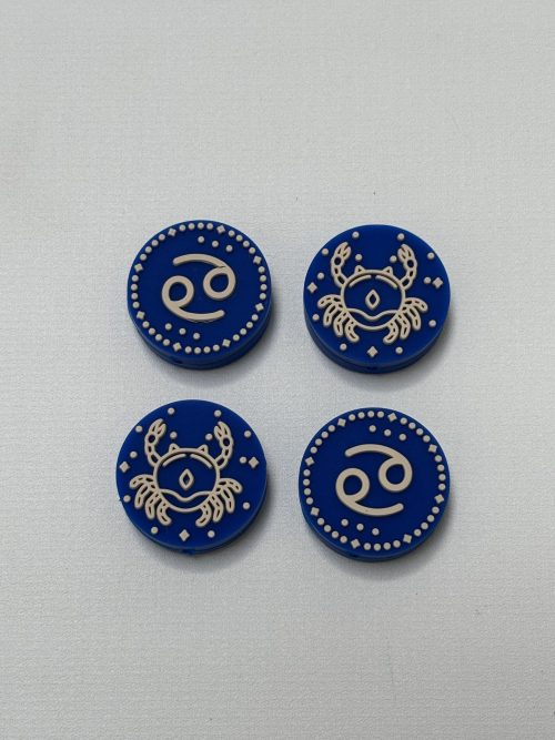 Silicone Cancer beads, astrology beads