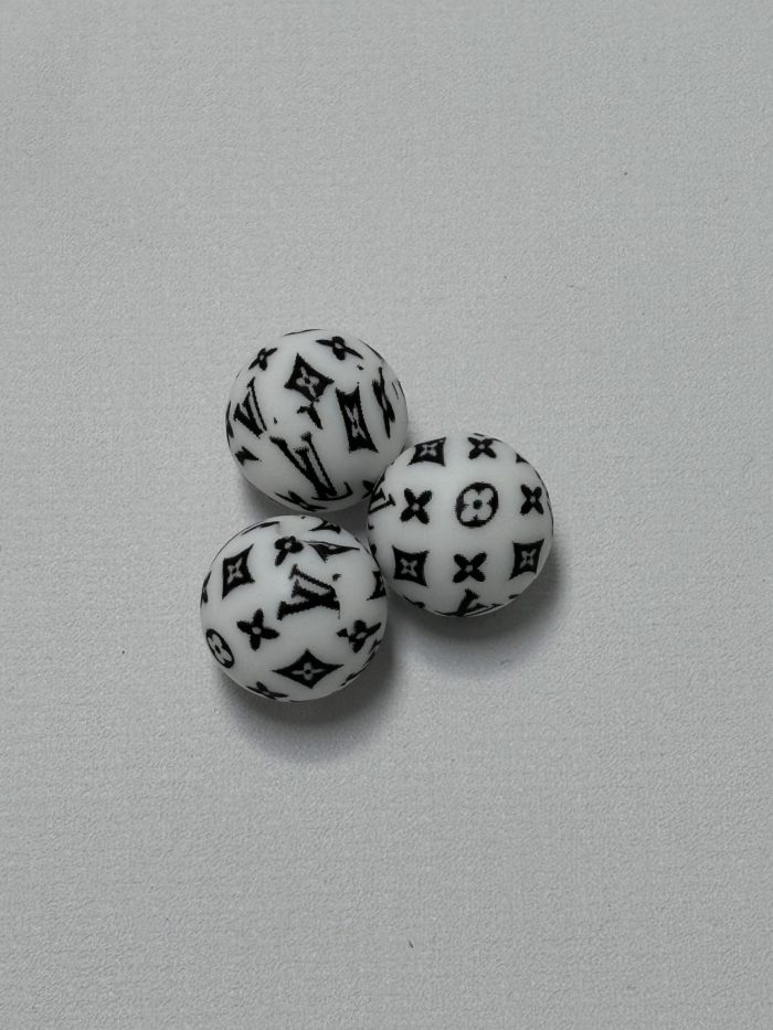 Silicone 15mm Round White LV beads