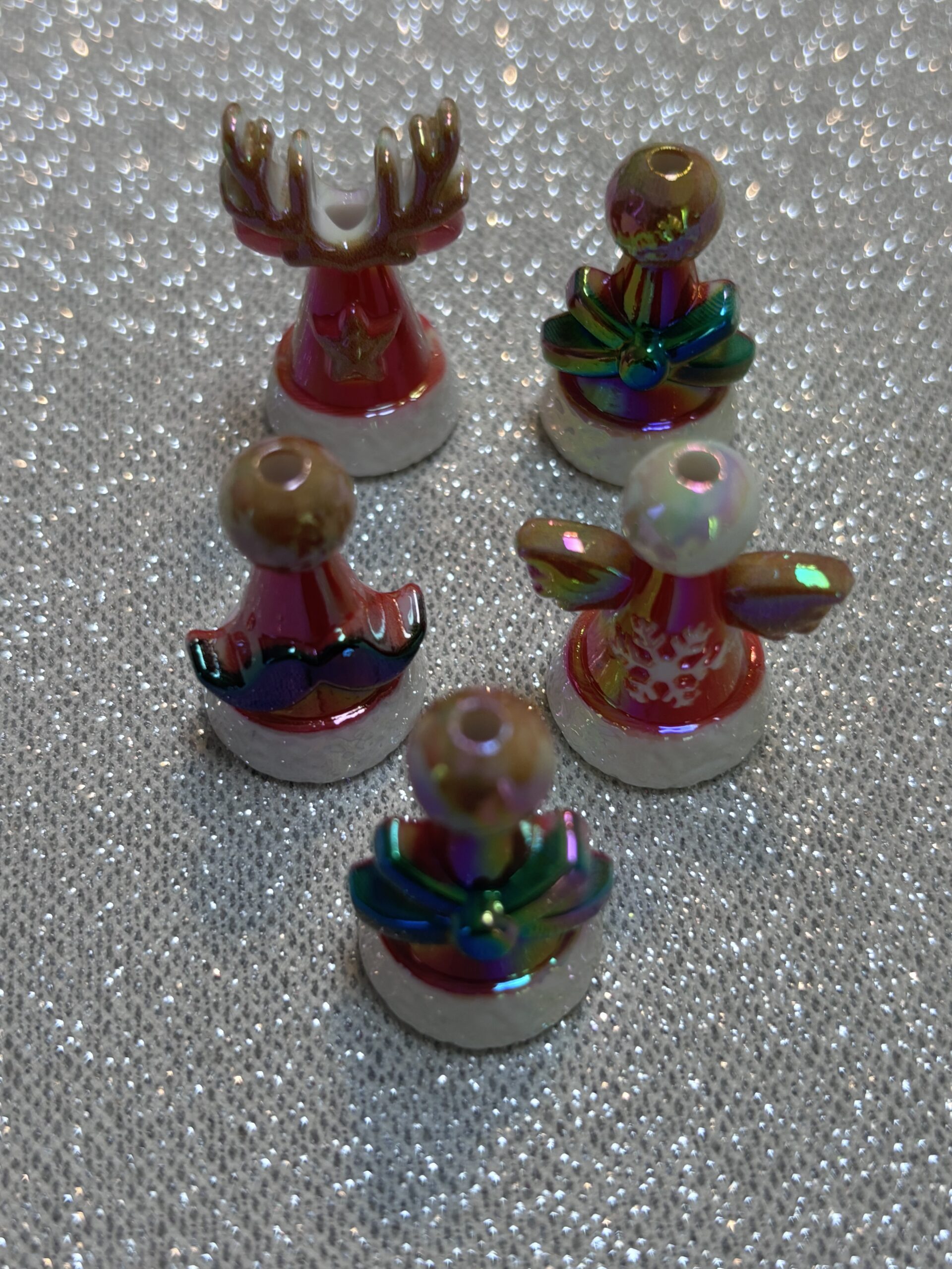 Festive Acrylic Santa Hat Beads