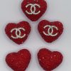 Red rhinestone CC beads Rhinestone beads heart beads