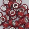 Red Rhinestone spacer Beads