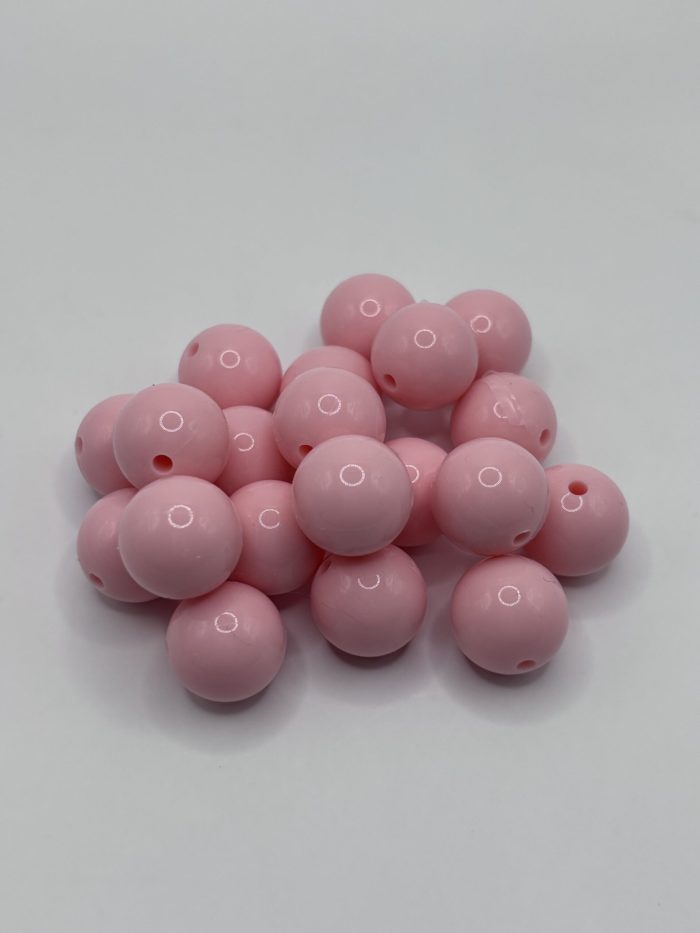 Silicone 15mm Glossy Pink Beads