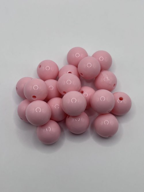 Silicone 15mm Glossy Pink Beads