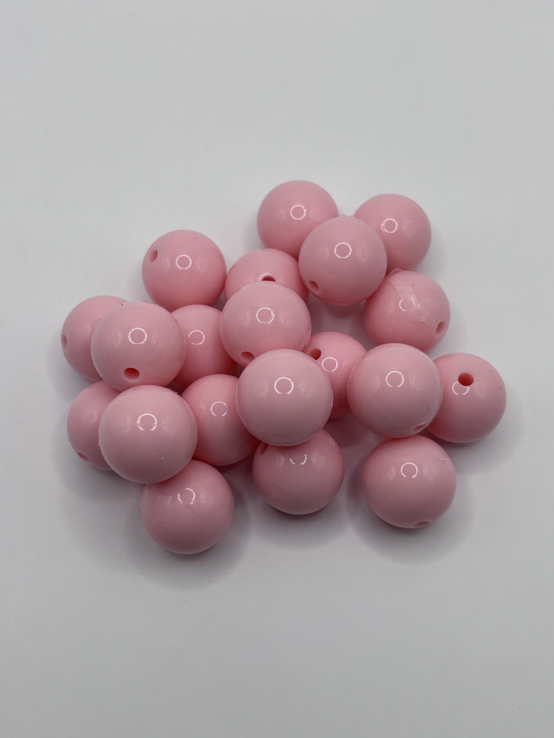 Silicone 15mm Glossy Pink Beads