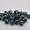 15MM Mint Round Leopard Beads