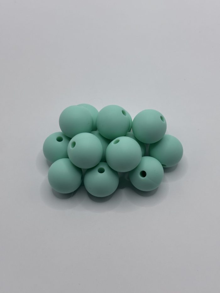 Silicone 15MM Mint Round Beads