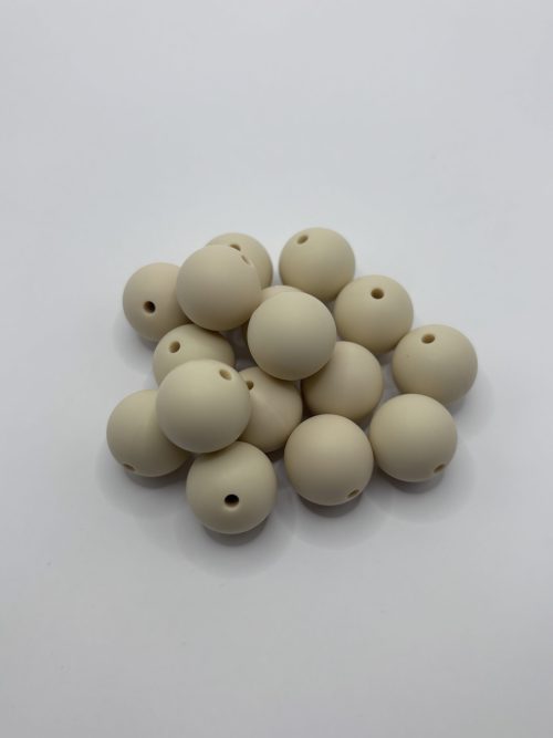 Silicone 12mm Round Creme Beads