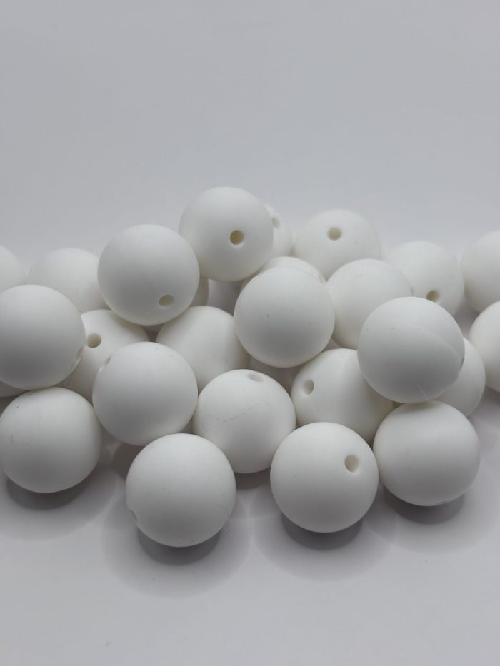 15mm white round beads