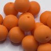 Round 15MM Orange Silicone Beads