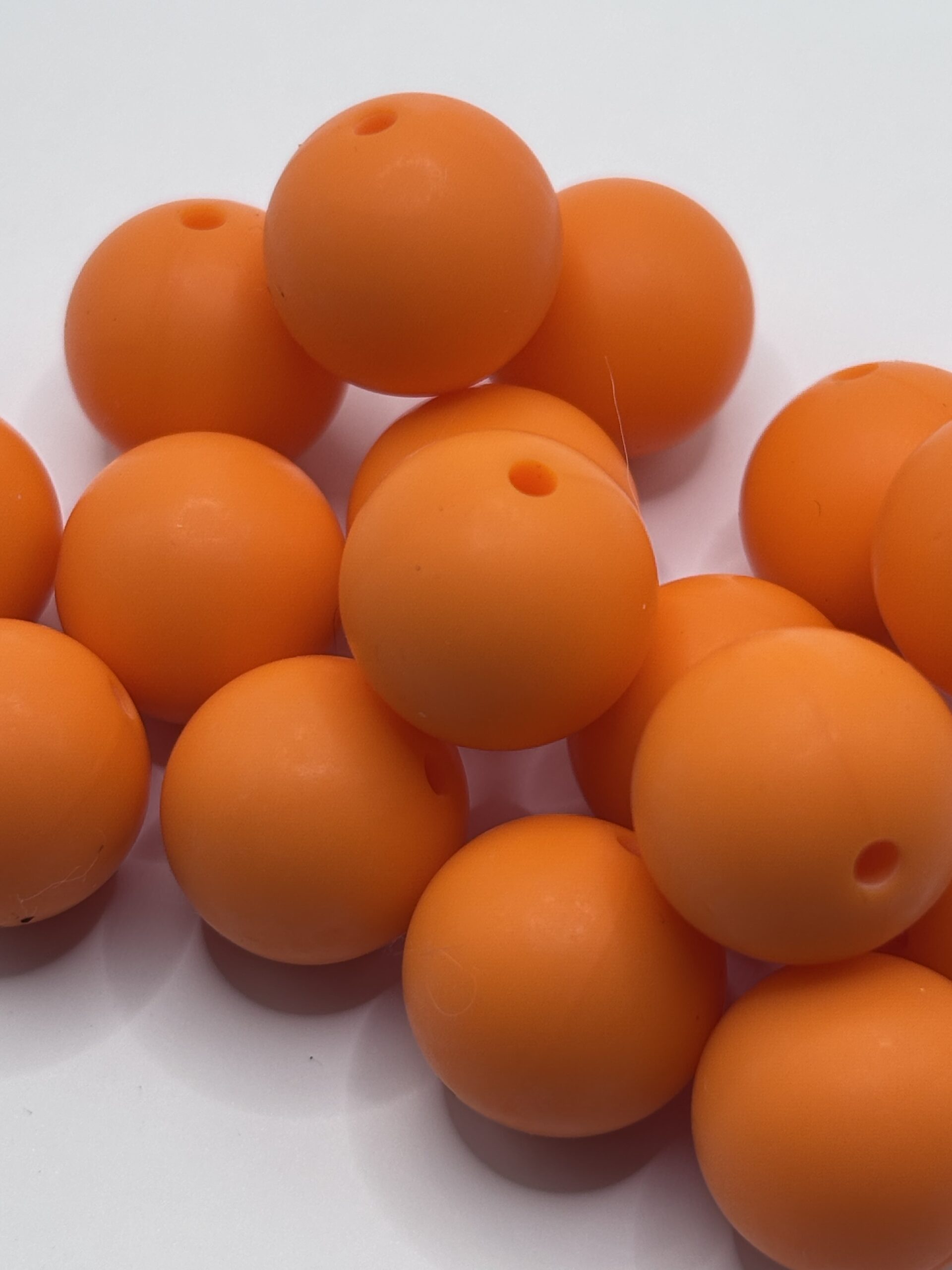 Round 15MM Orange Silicone Beads