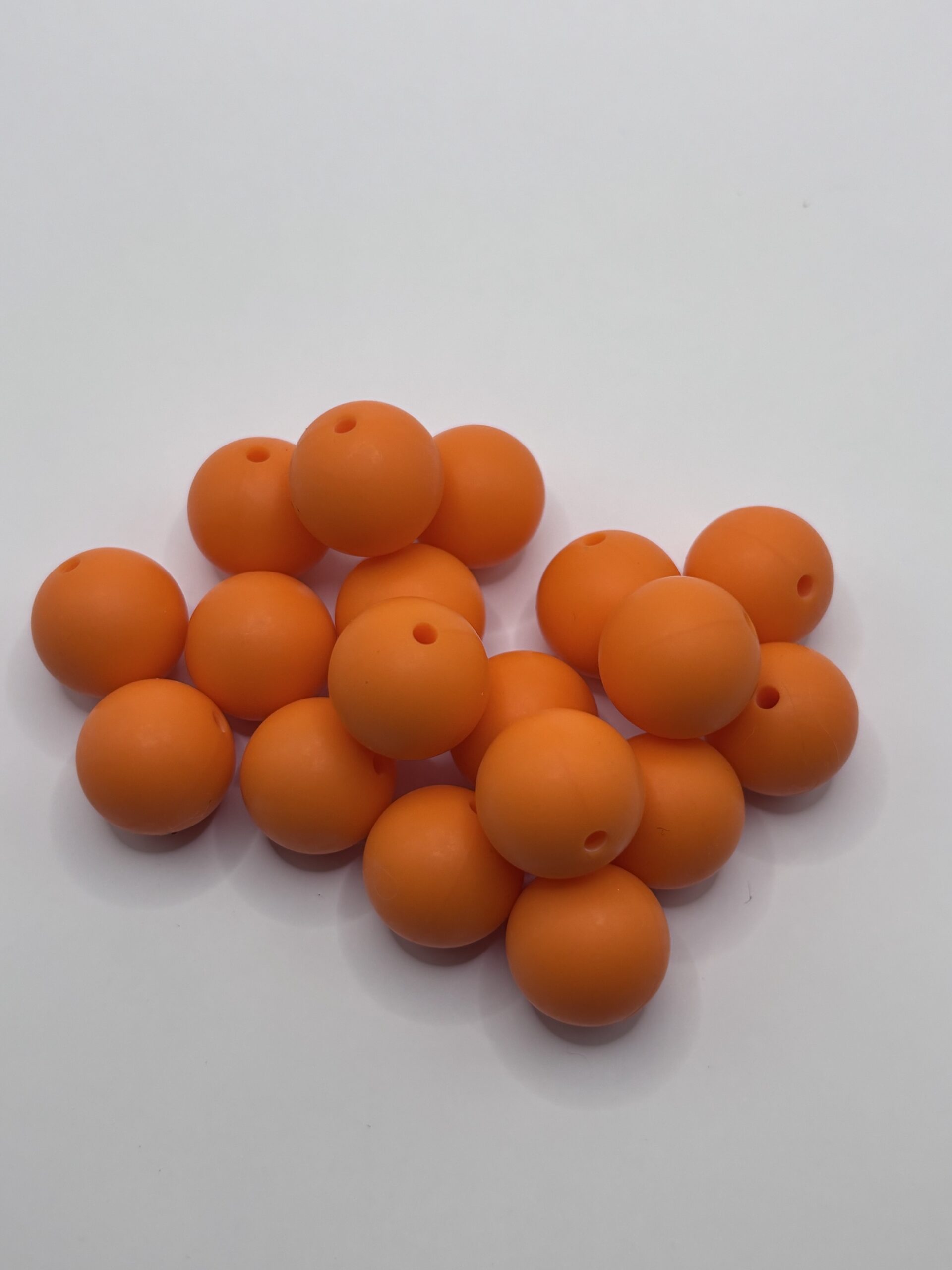 Round 15MM Orange Silicone Beads