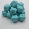 17mm teal hexagon beads