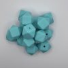 17mm teal hexagon beads