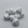 Silicone 17mm White Hexagon Beads