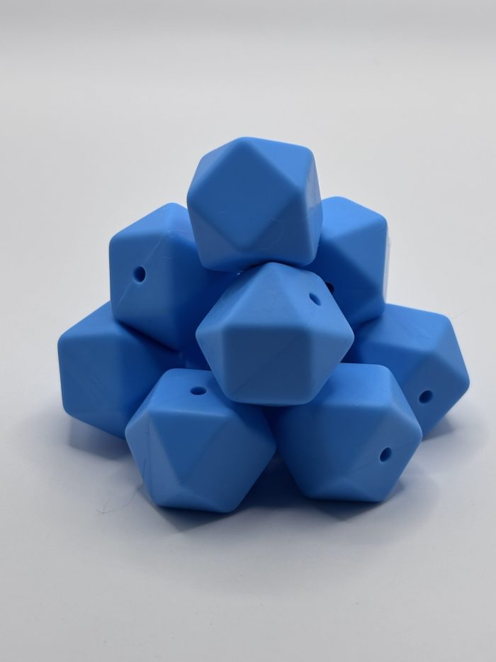 17mm blue hexagon beads