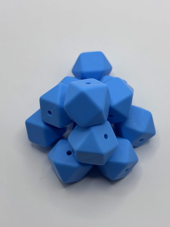 17mm blue hexagon beads