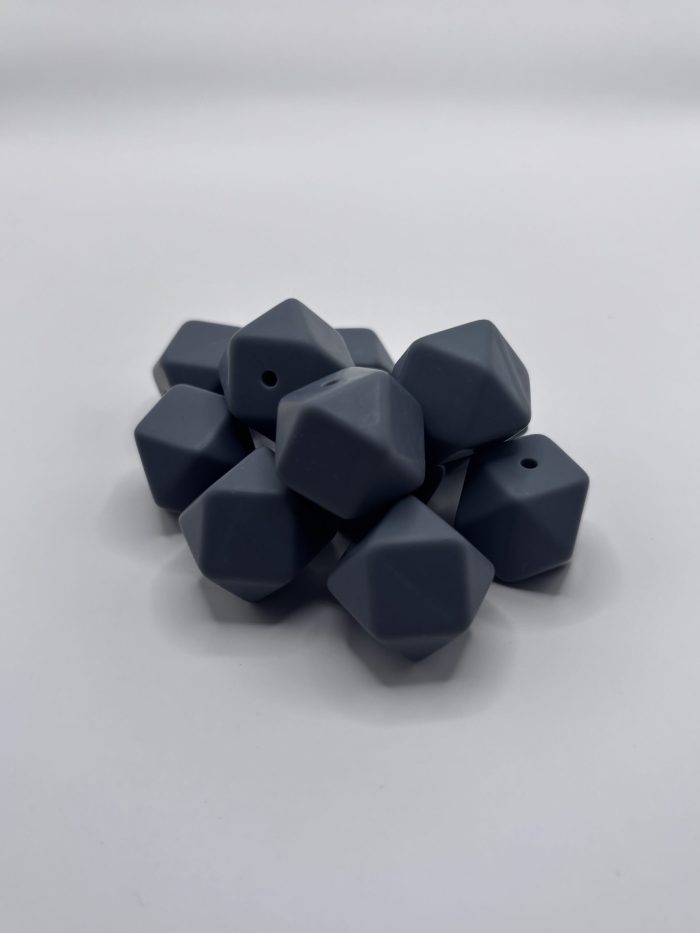 17mm grey hexagon beads