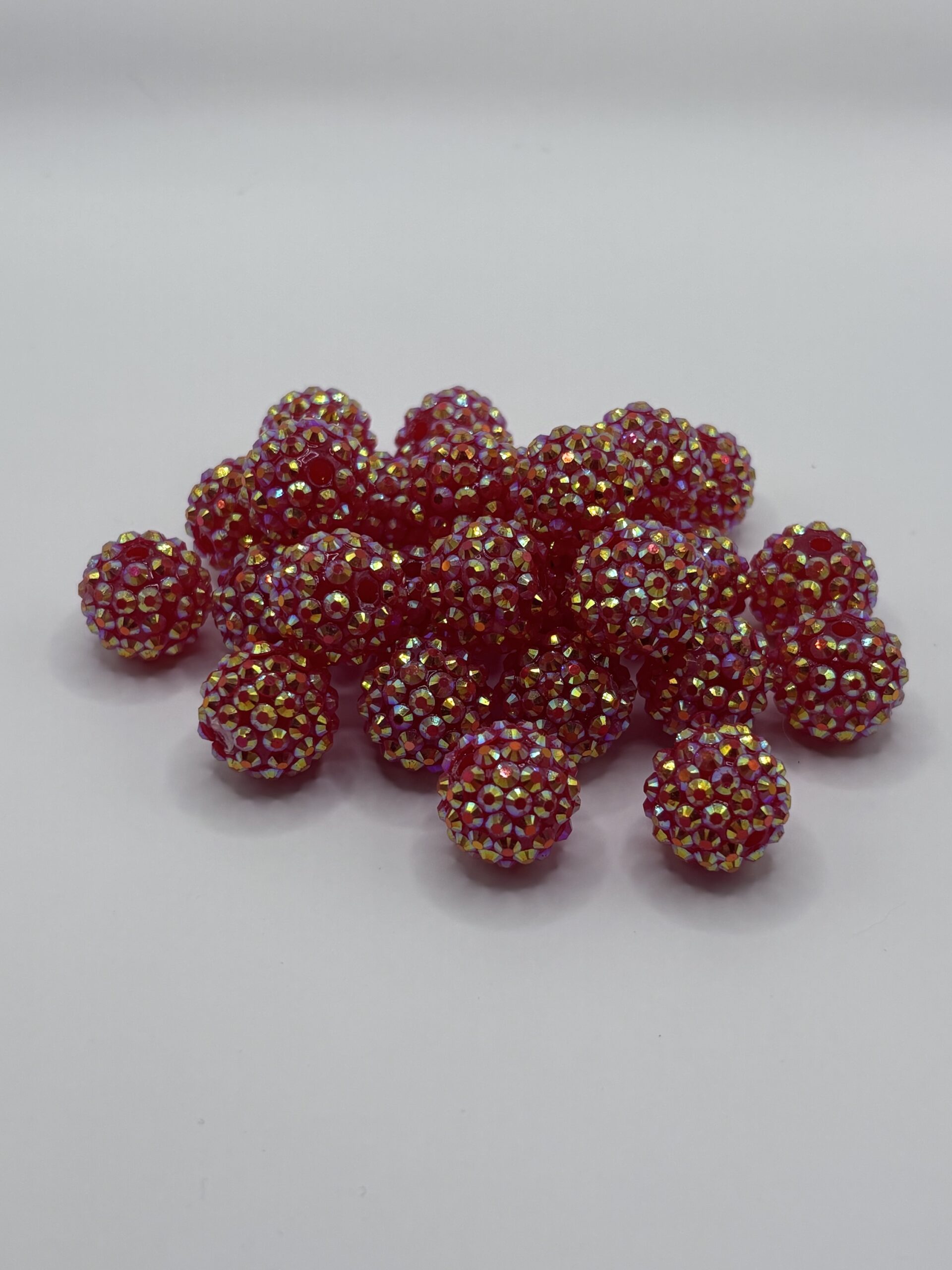 16mm Blood Orange Rhinestone beads