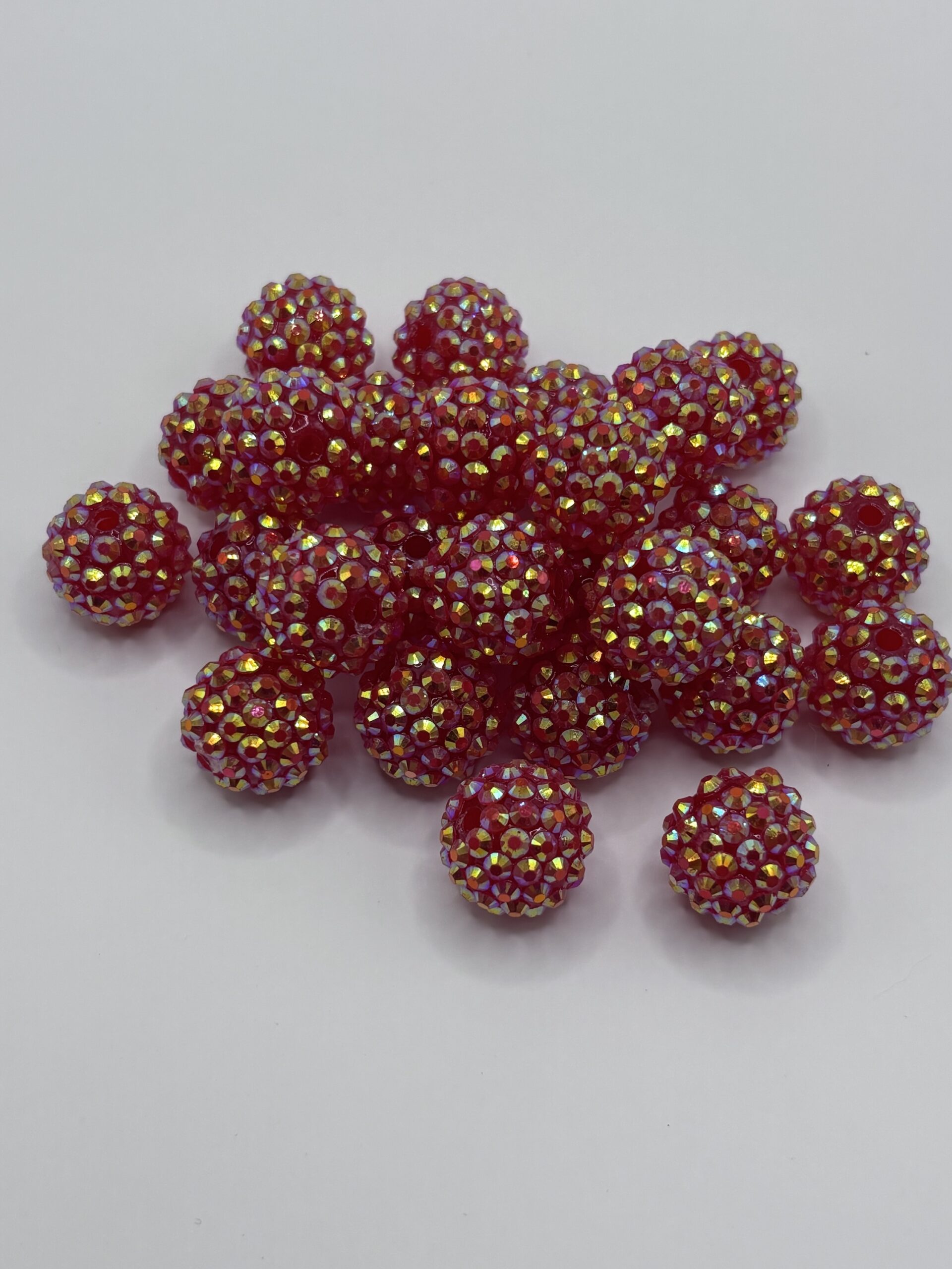 16mm Blood Orange Rhinestone beads