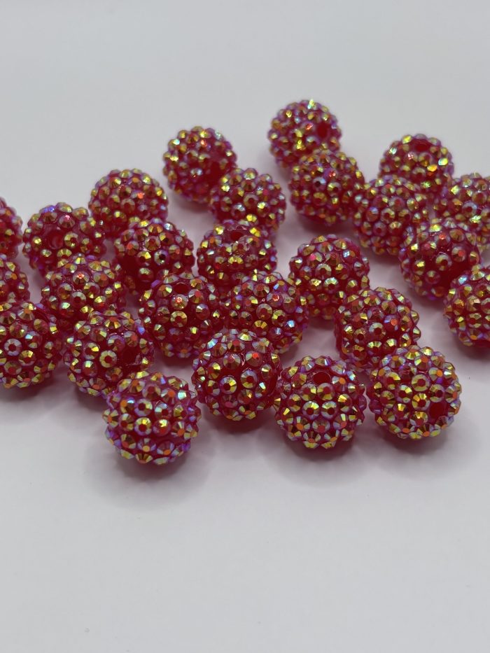 16mm Blood Orange Rhinestone beads