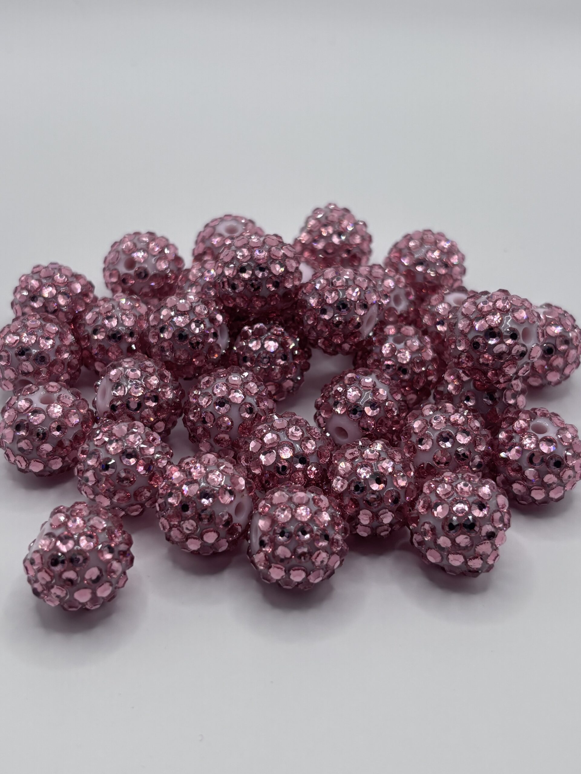 16mm Dark Pink Rhinestone beads