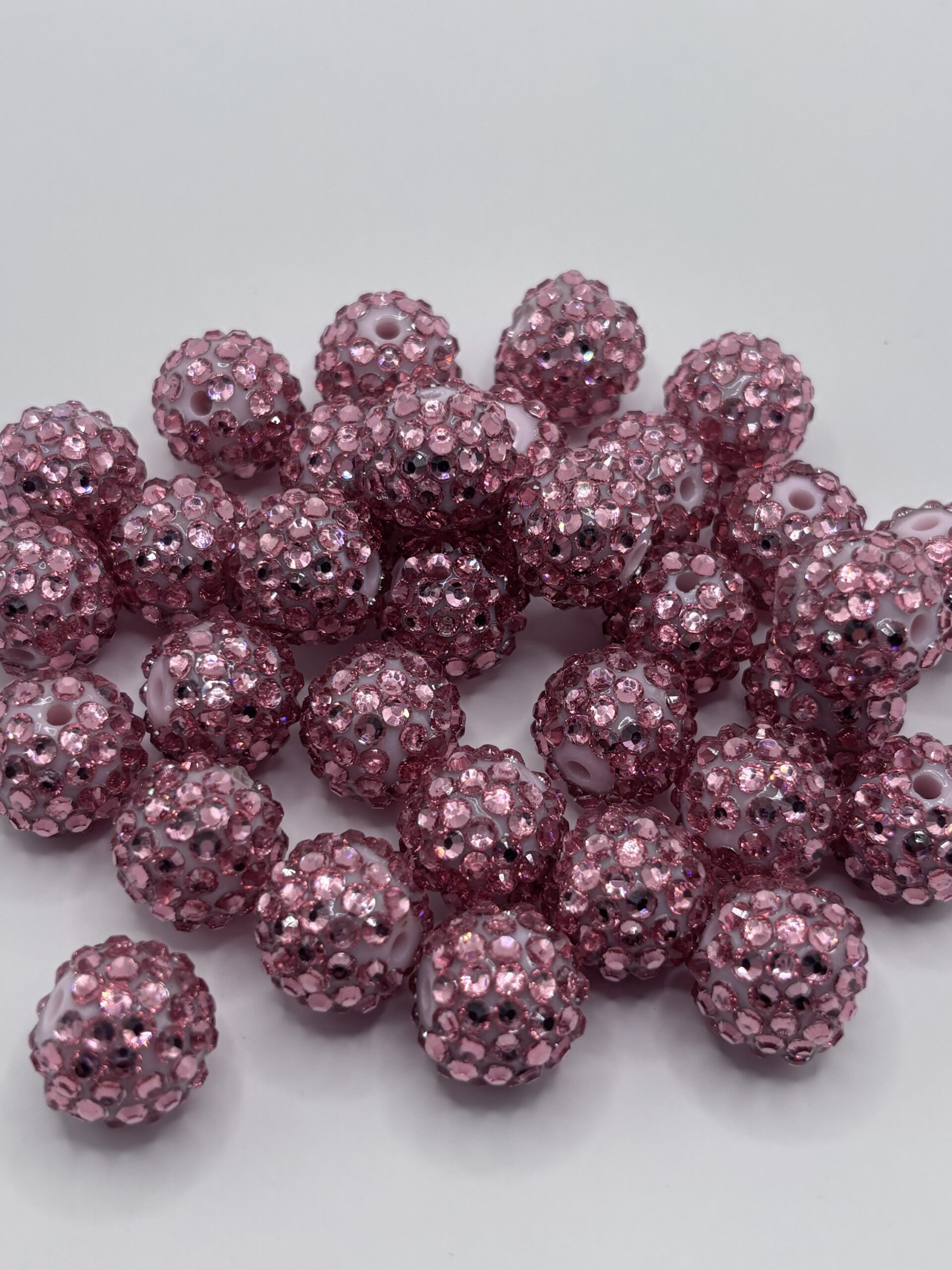 16mm Dark Pink Rhinestone beads