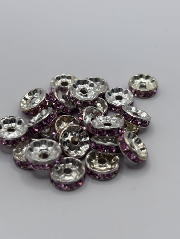 10mm pink spacer beads