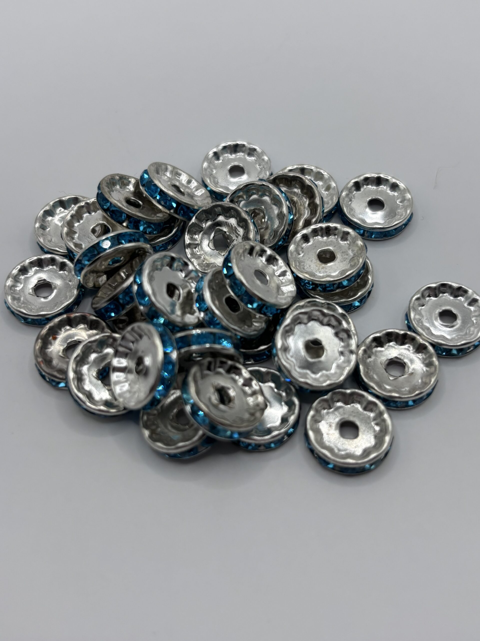 12mm Blue spacer Beads