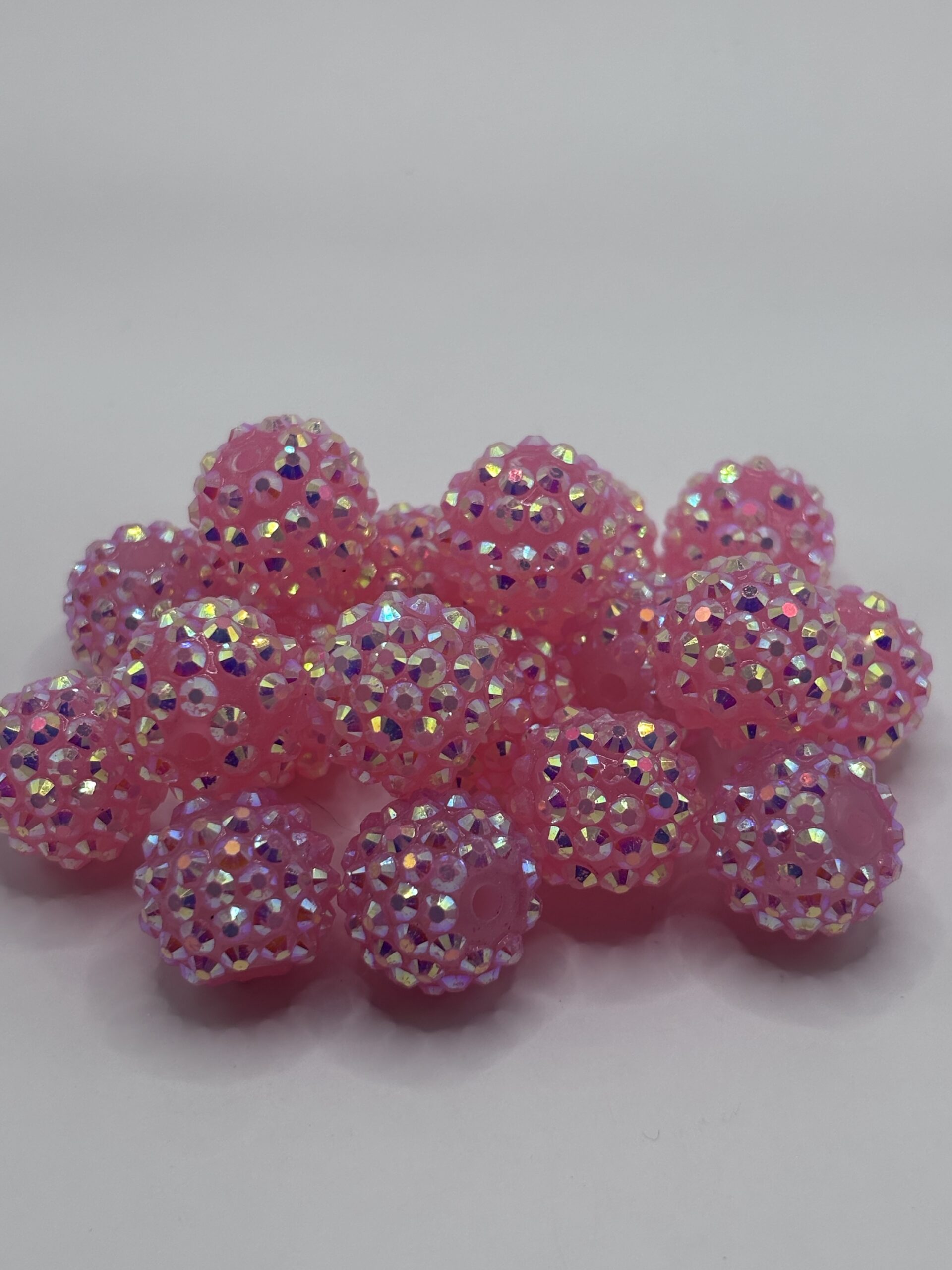 16mm Light Pink Rhinestone beads