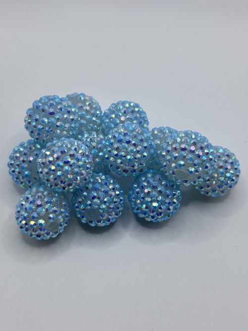 20mm blue rhinestone beads