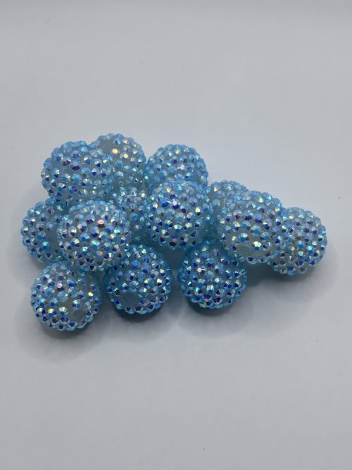 20mm blue rhinestone beads