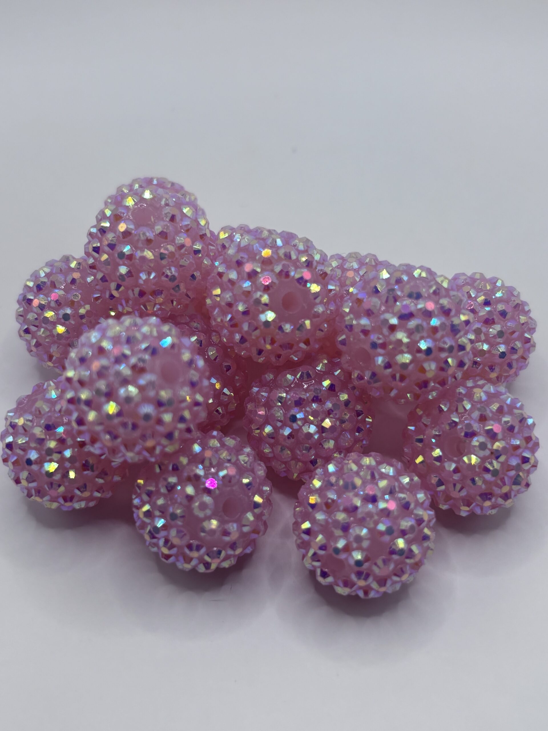 20mm Light Pink Rhinestone beads