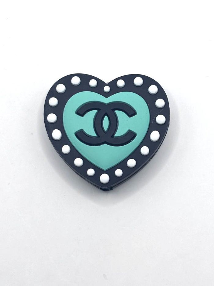 Silicone Chanel Heart beads Stunning