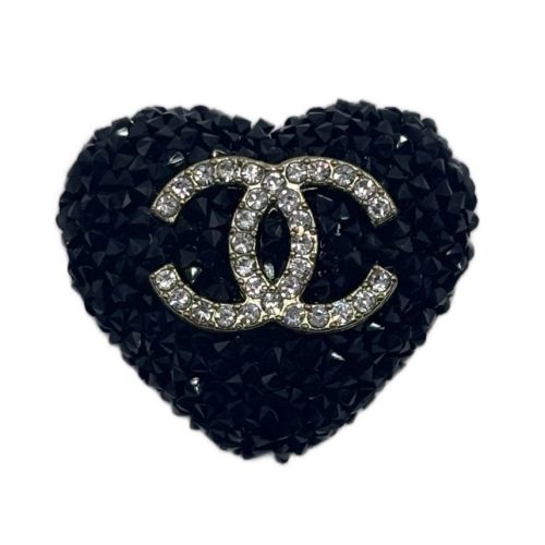 Black Rhinestone Chanel Heart beads