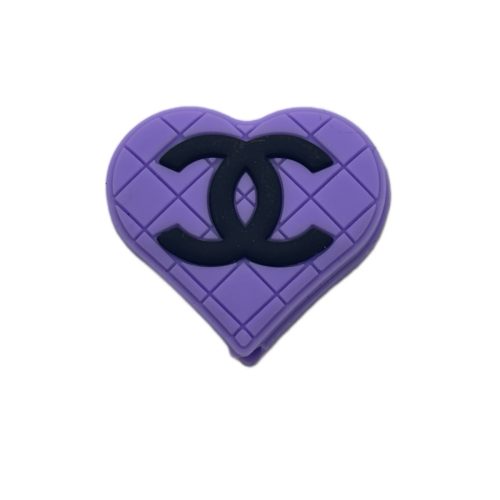 Lavender CC Heart Beads