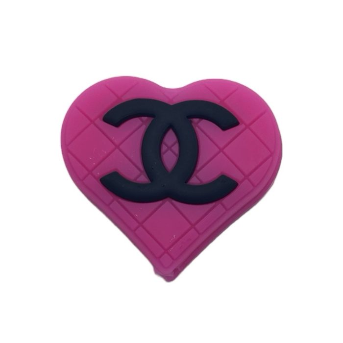 Silicone Hot Pink Chanel Heart beads