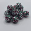 Dazzling 20mm Red and Green Rhinestone beads