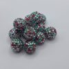 Dazzling 20mm Red and Green Rhinestone beads