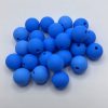 Round 15MM Blue Silicone Beads