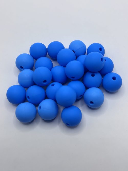 Round 15MM Blue Silicone Beads