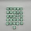 silicone 12mm mint letter beads