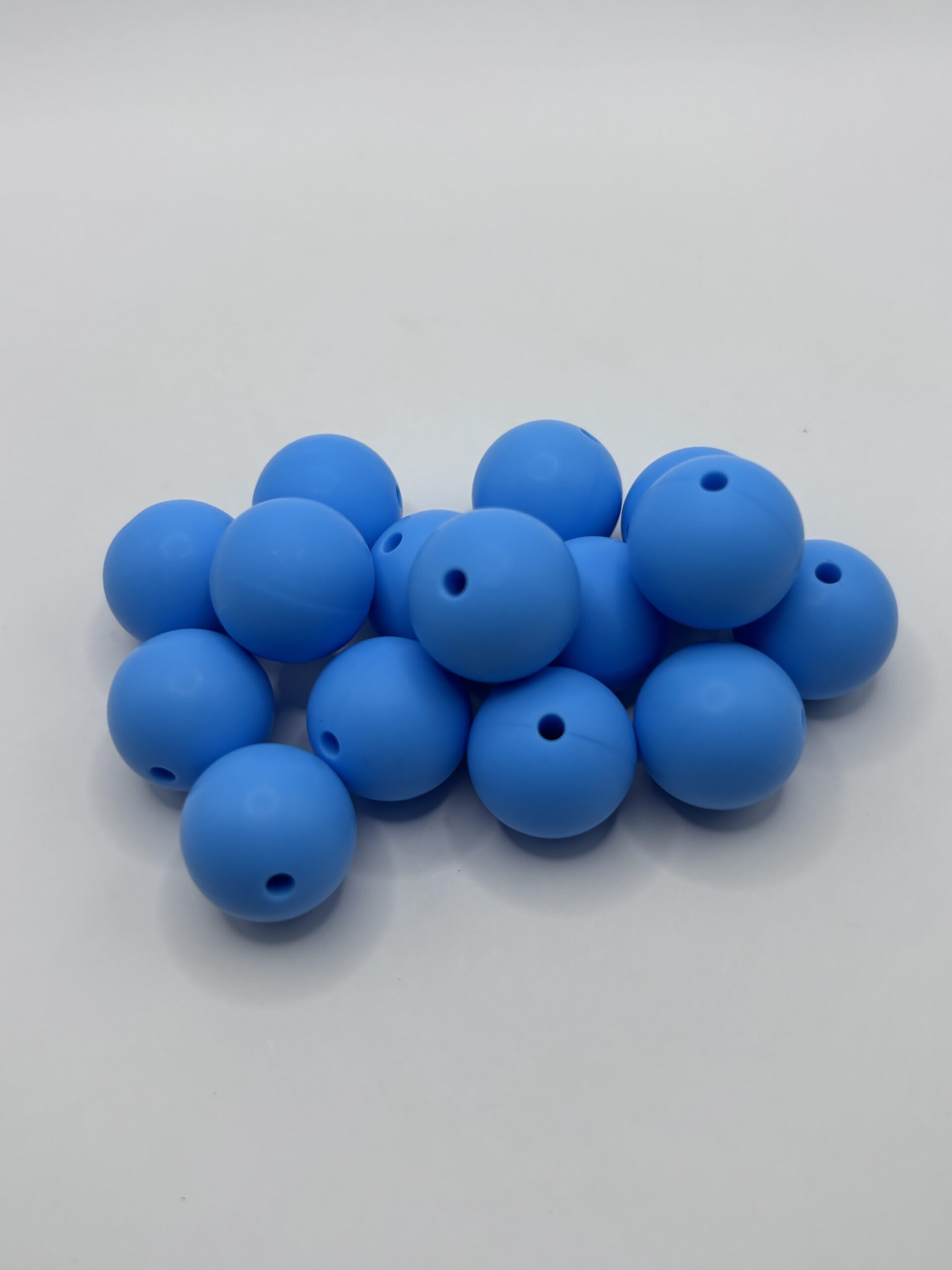 Round 15MM Blue Silicone Beads